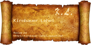 Kirnbauer Lehel névjegykártya